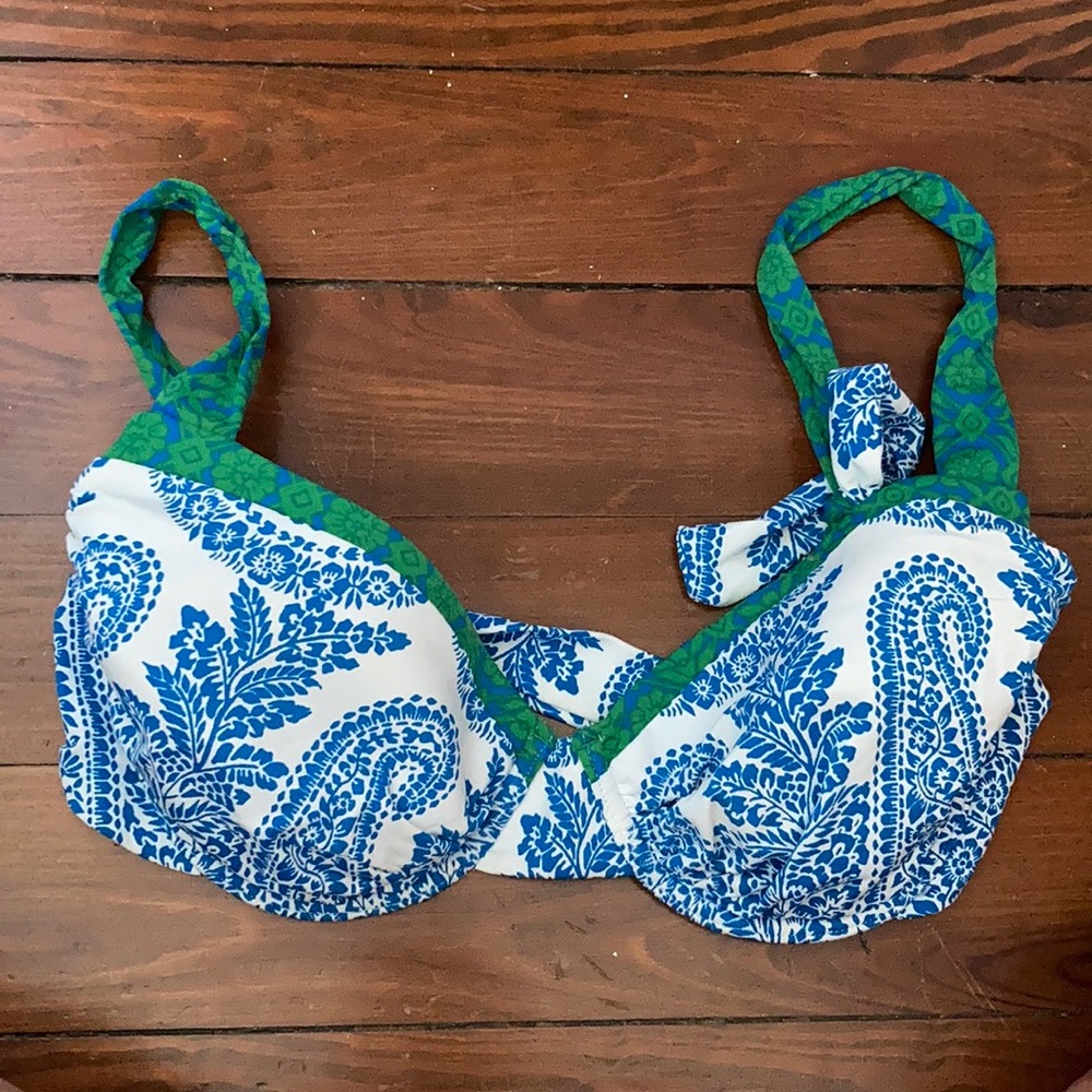 Tommy Bahama Blue, green and white bikini top